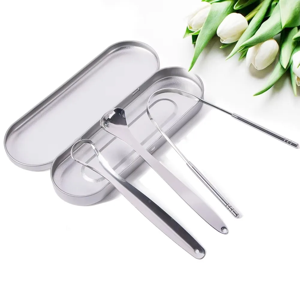 Tongue Scraper Metal - Yetişkinler için 1/2/3/4 adet Dil Kazıyıcılar