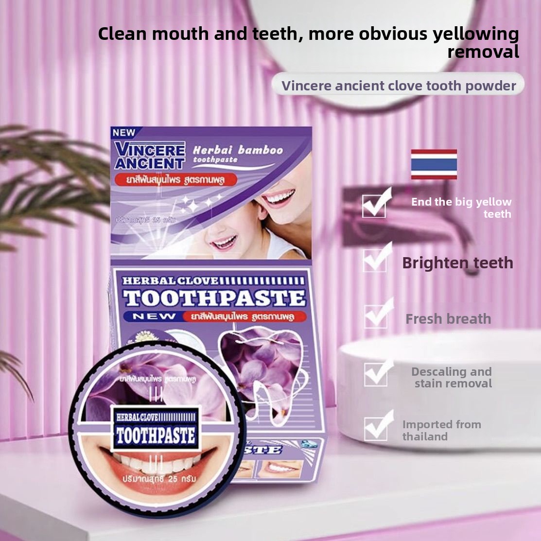 Doğal Tay VINCERE Diş Tozu Hin - Teeth Whitening Charcoal incelemesi ve fiyatı
